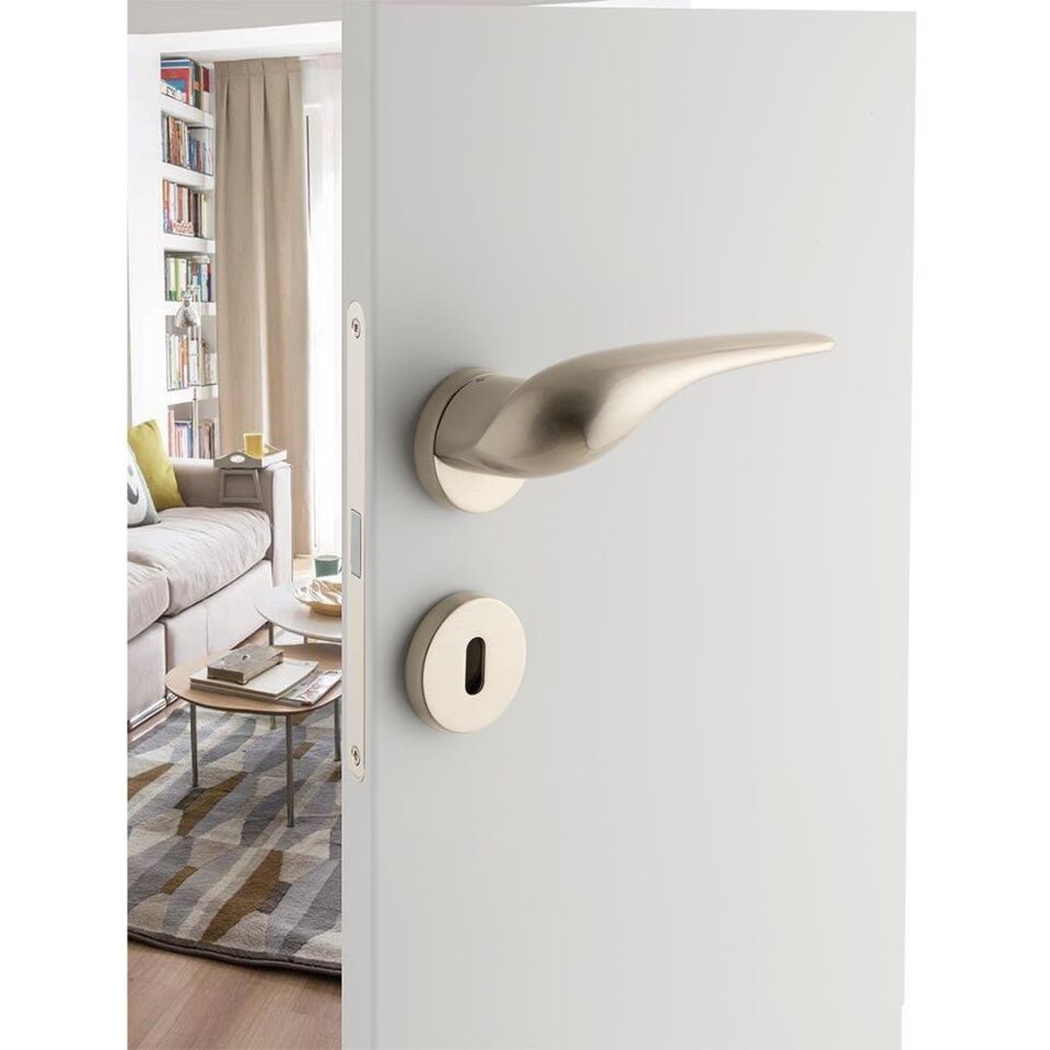 System DORIS Rozetli Kapı Kolu Nikel Saten Renk (HA165RO12 NB)