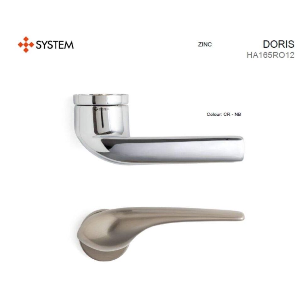 System DORIS Rozetli Kapı Kolu Nikel Saten Renk (HA165RO12 NB)