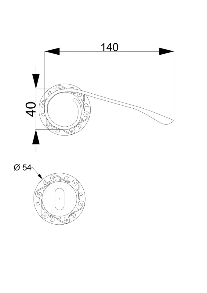 Conchiglia Rozetli Kapı Kolu Rustik Altın