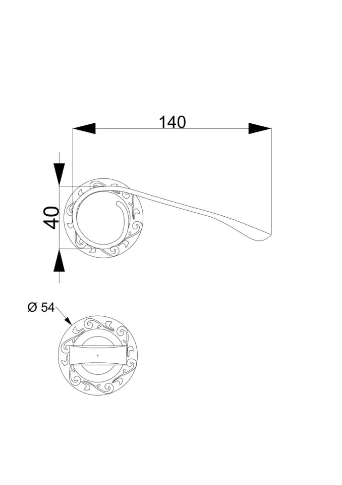 Conchiglia Rozetli Kapı Kolu Rustikli 24 Ayar Altın Kaplama