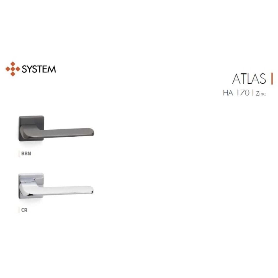 System ATLAS Rozetli Kapı Kolu Krom Renk (HA170RO11 CR) WC