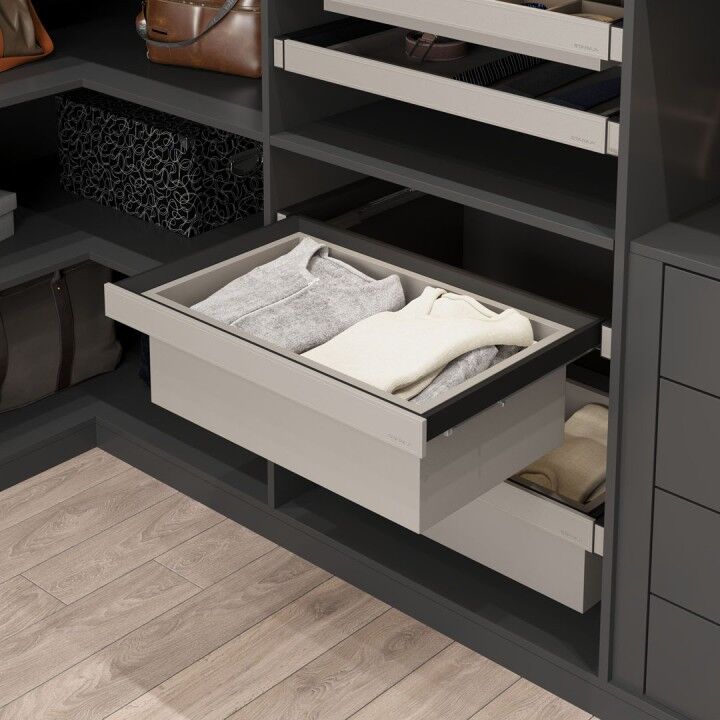 Leather Touch Gizli Raylı Derin Çekmece Antrasit