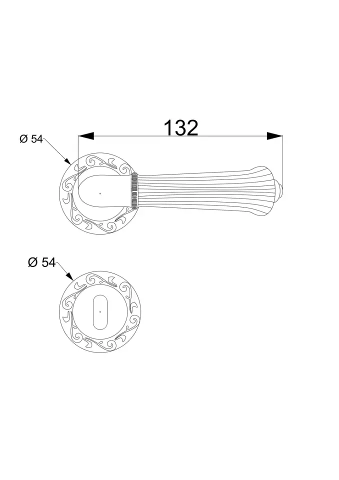 Palace Rozetli Kapı Kolu 24 Ayar Altın Kaplama