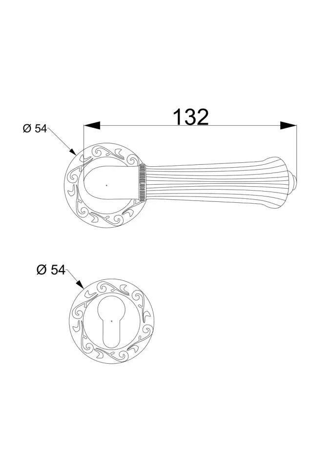 Palace Rozetli Kapı Kolu 24 Ayar Altın Kaplama Yale