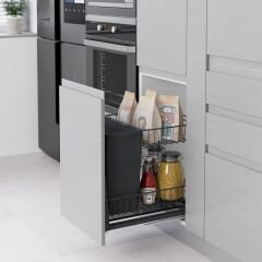 Zemin Bağlantılı Gizli Raylı Tezgah Altı Ekmeklik Ünitesi 300 mm