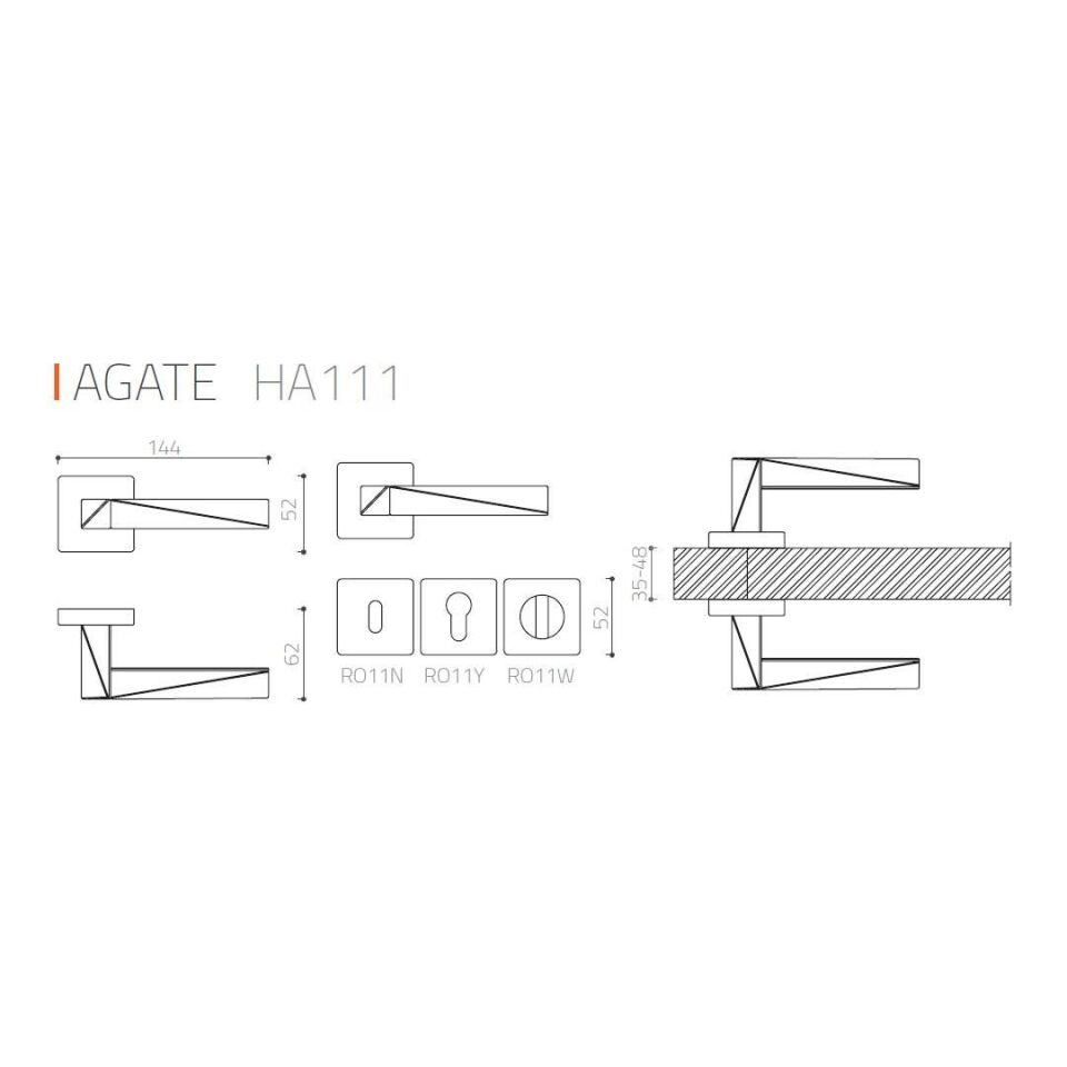 System AGATE Rozetli Kapı Kolu Crom Renk (HA111RO11 CR)