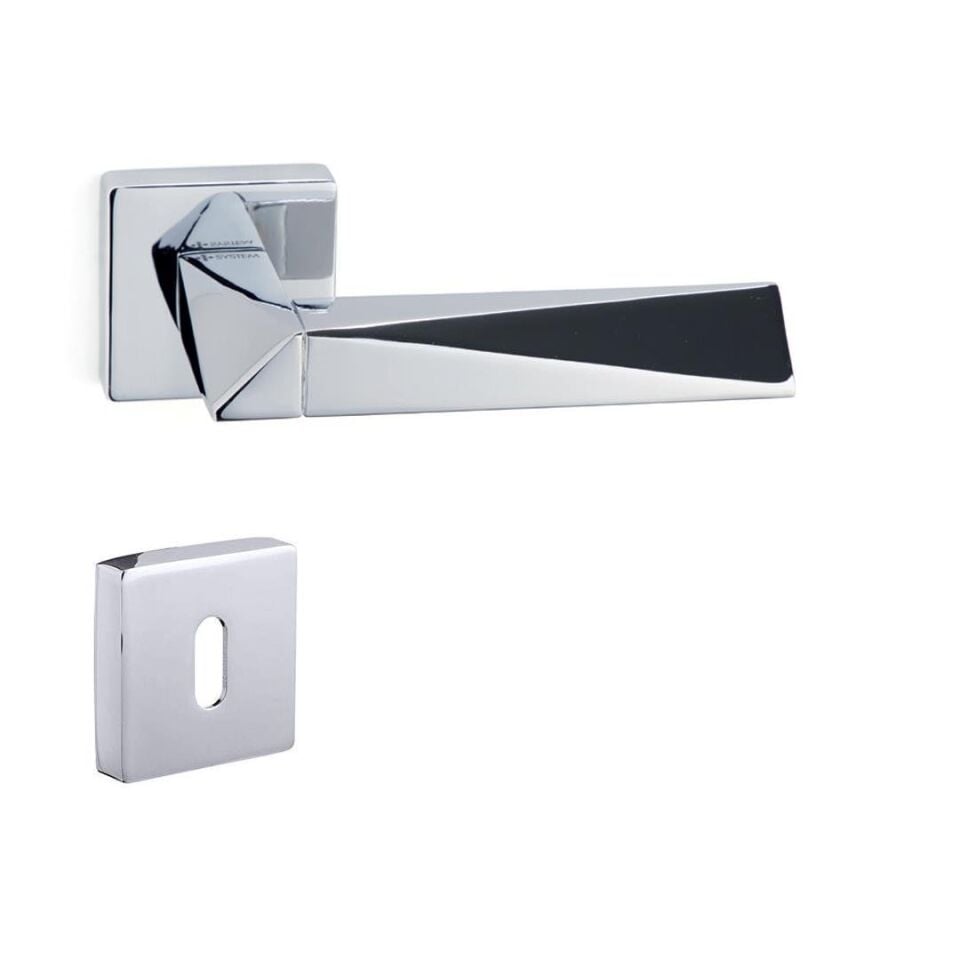 System AGATE Rozetli Kapı Kolu Crom Renk (HA111RO11 CR)