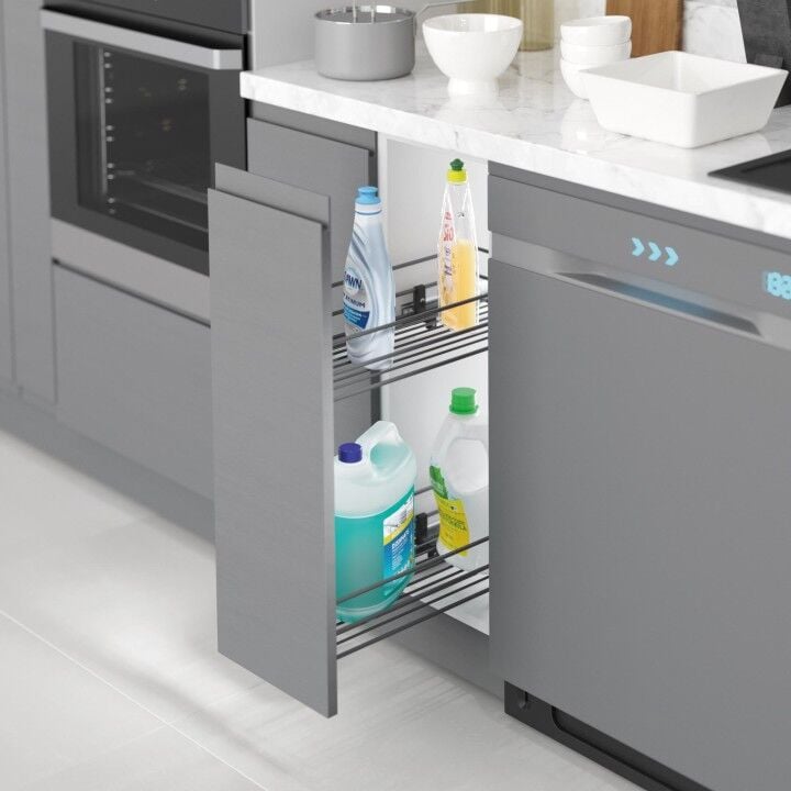 Gizli Raylı Deterjanlık (Tek Açılım) Tel 203 mm Sağ