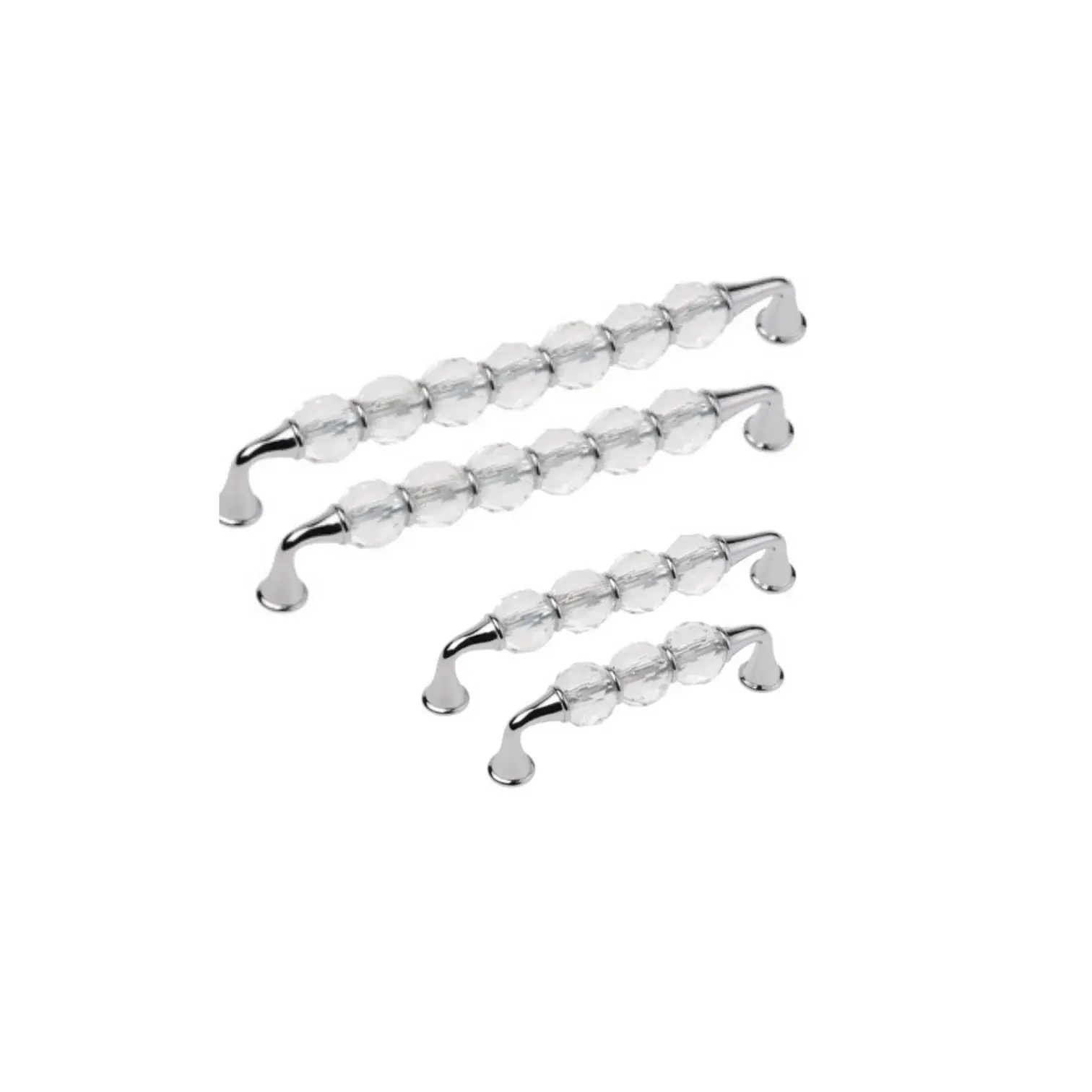 Vista D’oro Bebek Şeffaf Kristalli Çekmece Kulp Krom