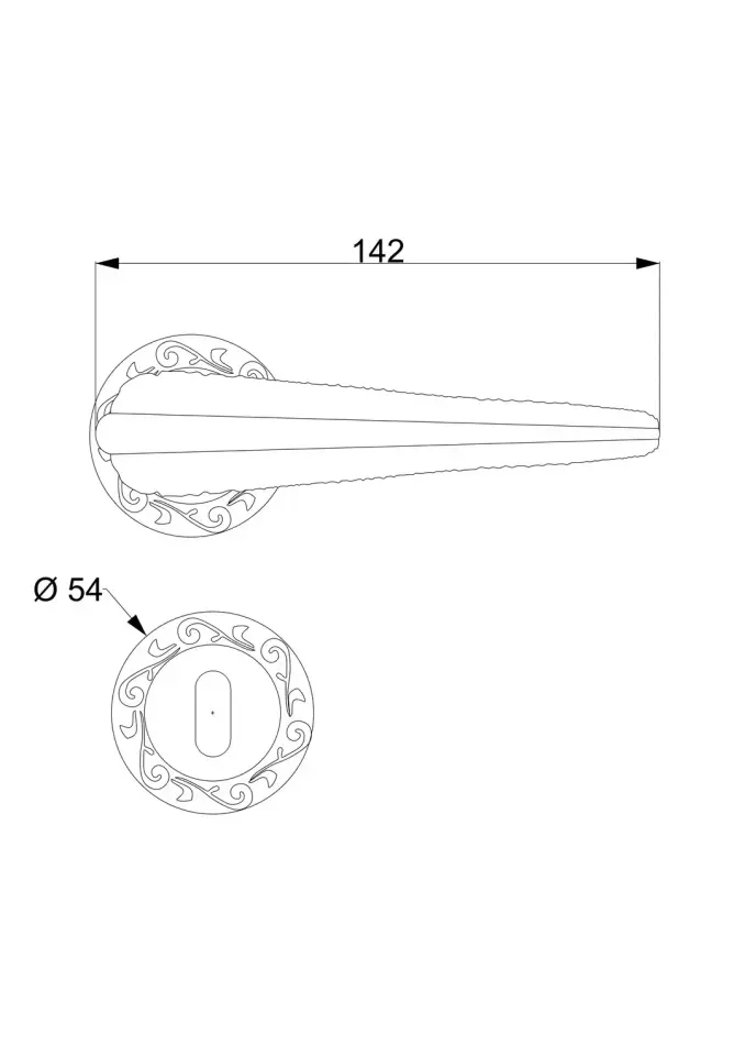 Mia Rozetli Kapı Kolu 24 Ayar Altın Kaplama Oda