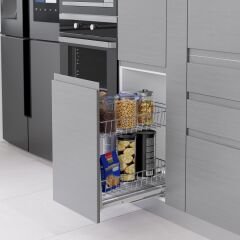 Zemin Bağlantılı Tezgah Altı 2 Sepetli Ünite