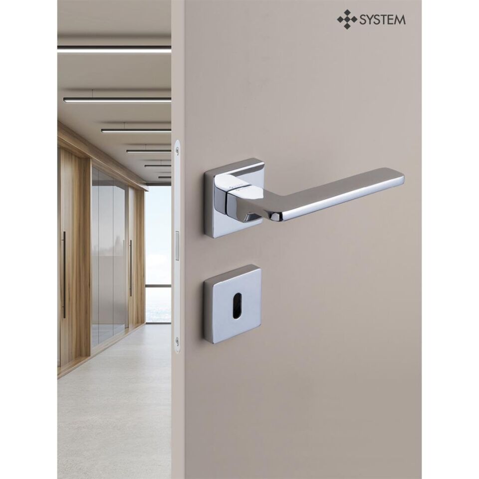 System GIADA Rozetli Kapı Kolu Krom Renk (HA110RO11 CR)