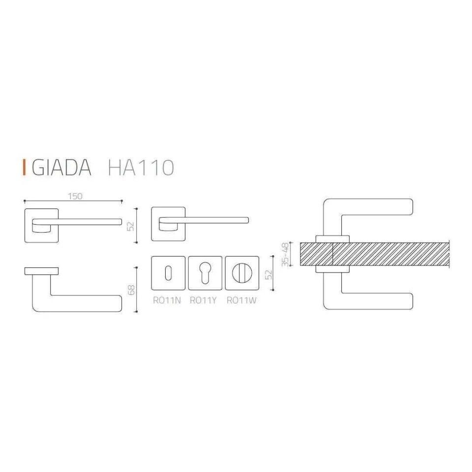 System GIADA Rozetli Kapı Kolu Krom Renk (HA110RO11 CR) Oda