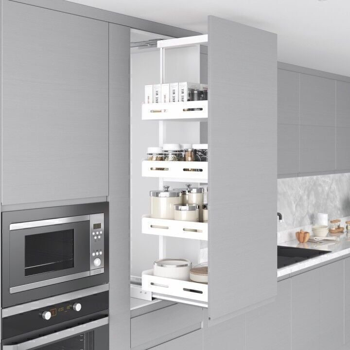 Unique Box Gizli Raylı Frenli Kiler 1700-1850 mm | 500 mm Kapak Uyumlu