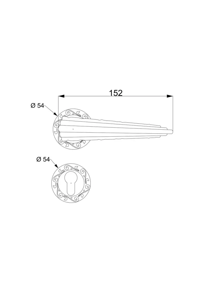 Notte Rozetli Kapı Kolu Platin