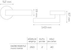 KASTAMONU-670-1 Rozetli Kapı Kolu
