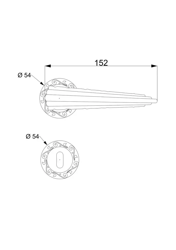 Notte Rozetli Kapı Kolu Krom