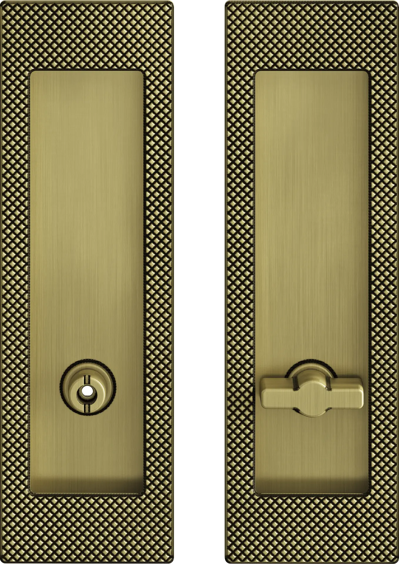 Cebi Design D1284 WC Kayar Kapı Kolu MP30 (Fırçalanmış Antik Pirinç)