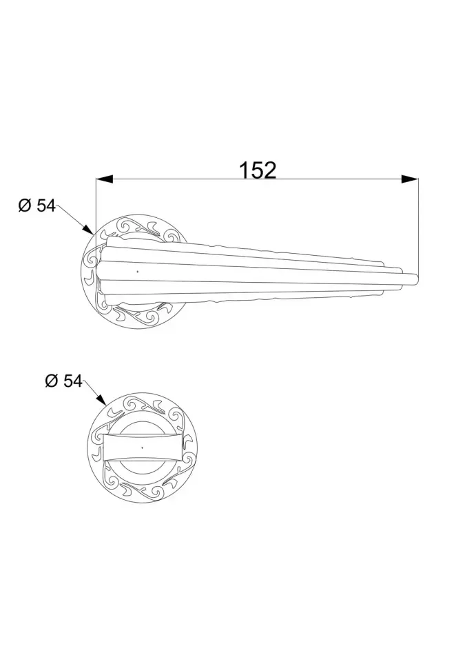 Notte Rozetli Kapı Kolu Altın Renk