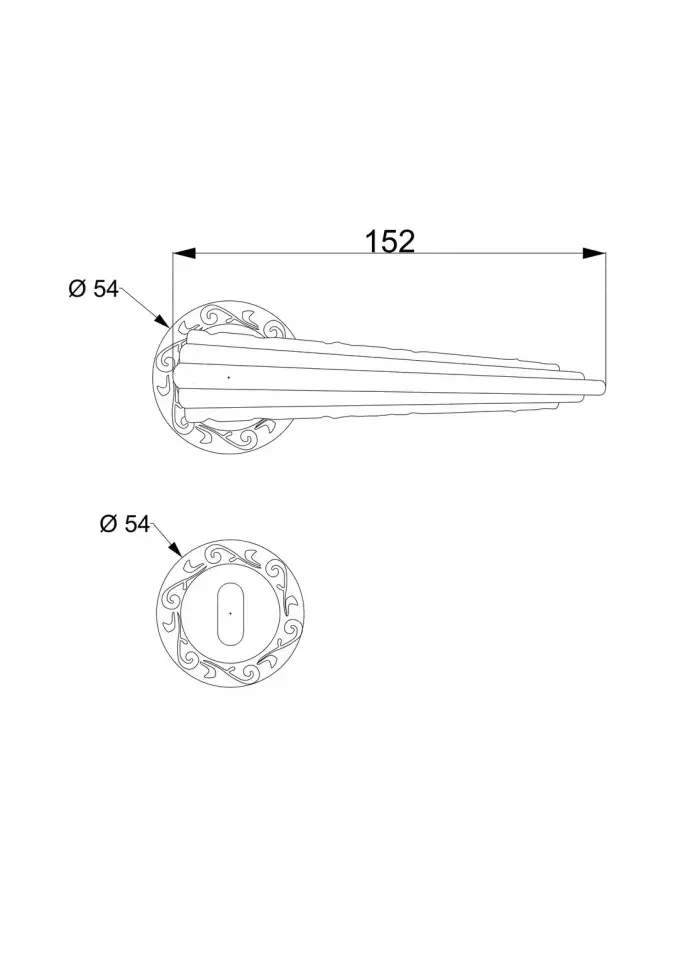 Notte Rozetli Kapı Kolu Sarı Oksit