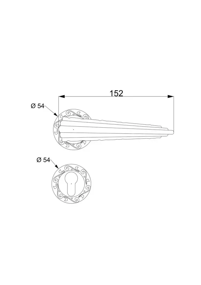 Notte Rozetli Kapı Kolu Sarı Oksit