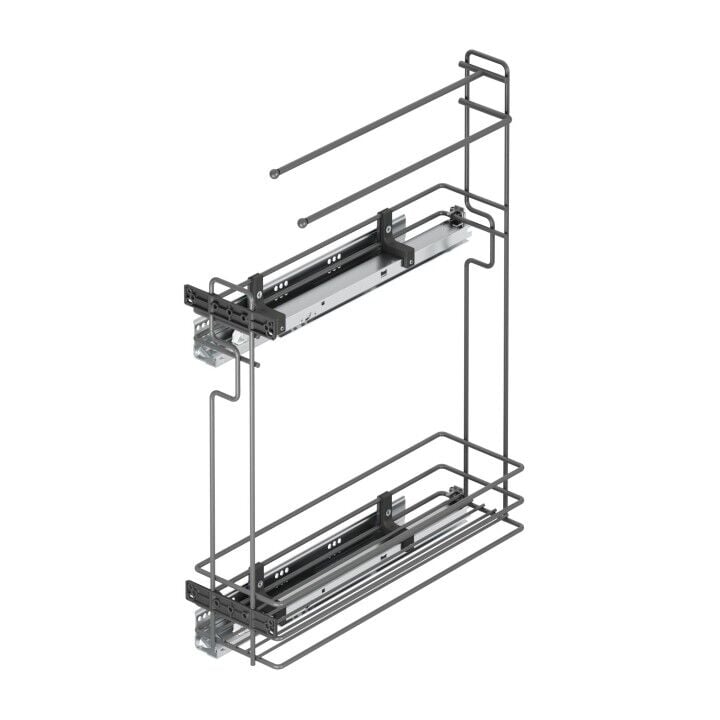 Gizli Raylı Havlu Askılı Deterjanlık (Çift Açılım) Tel 151 mm Sağ
