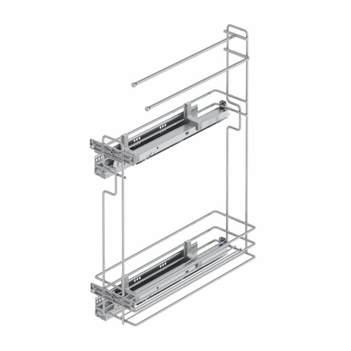 Gizli Raylı Havlu Askılı Deterjanlık (Çift Açılım) Tel 151 mm Sağ