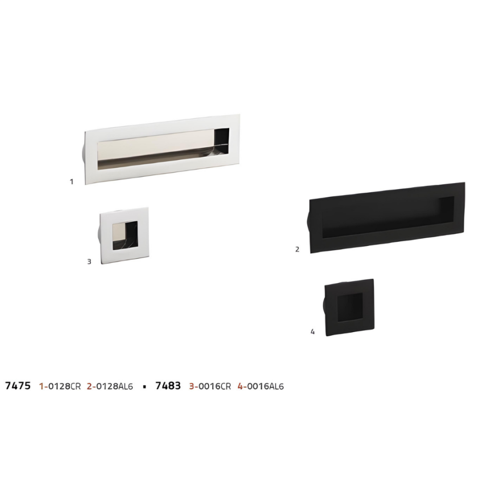 System 7483 Krom Renk Entegre Kulp 16 mm (SY7483 0016 CR)