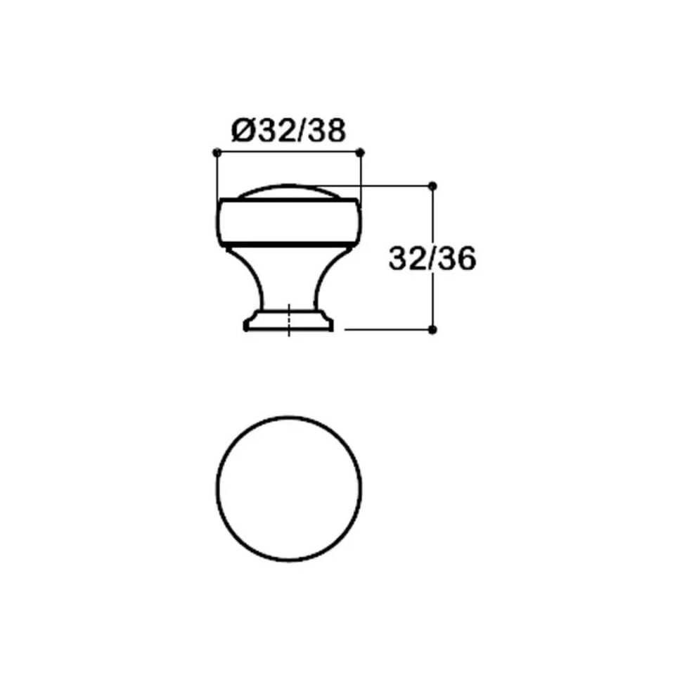 System 32 mm Siyah Renk Düğme Kulp (SY1915 0032 AL6)