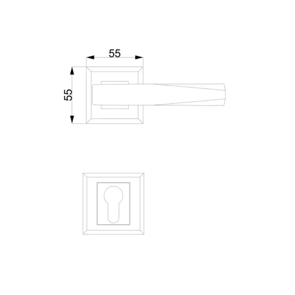 Selk Rozetli Kapı Kolu Siyah