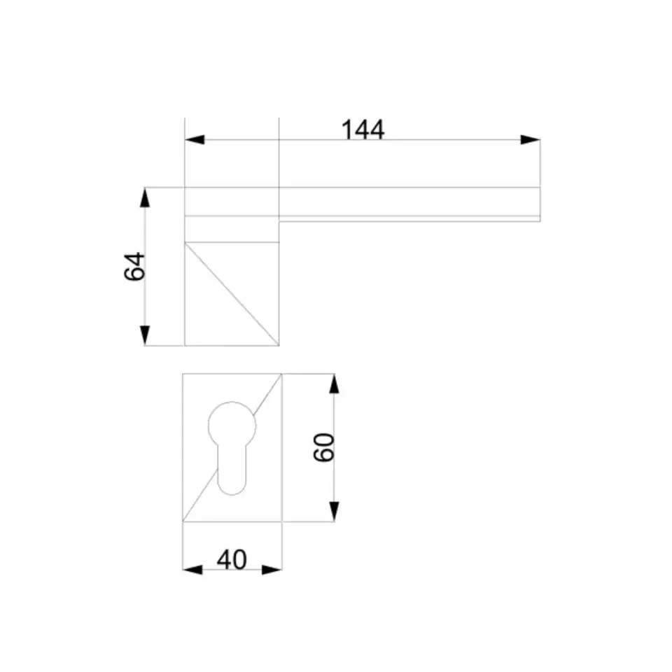 Venetta Rozetli Kapı Kolu Siyah