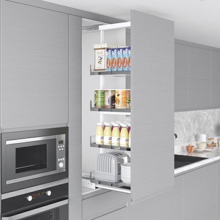 Premium Gizli Raylı Frenli Kiler 1400-1550 mm | 500 mm Kapak Uyumlu