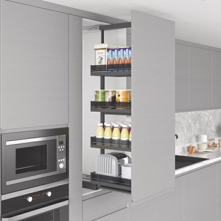 Premium Gizli Raylı Frenli Kiler 1550-1700 mm | 350 mm Kapak Uyumlu