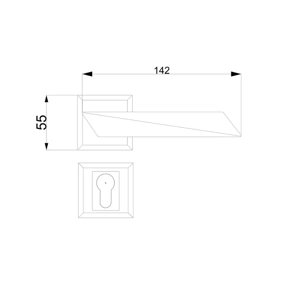 Freccia Rozetli Kapı Kolu Altın-Saten Altın