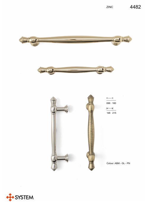 System 4482 Antik Renk Modern Kulp 160 mm (SY4482 0160 ABM)