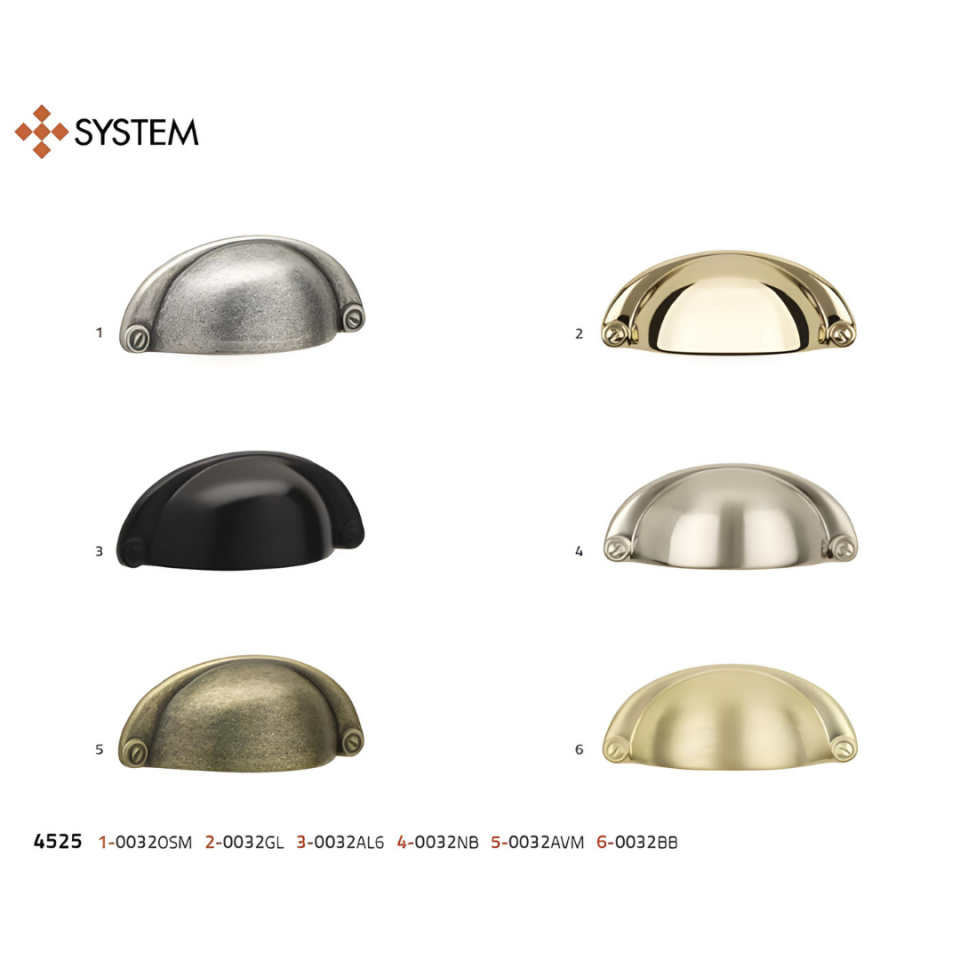 System 4525 Mat Altın Renk Tas Kulp 32 mm (SY4525 0032 BB)