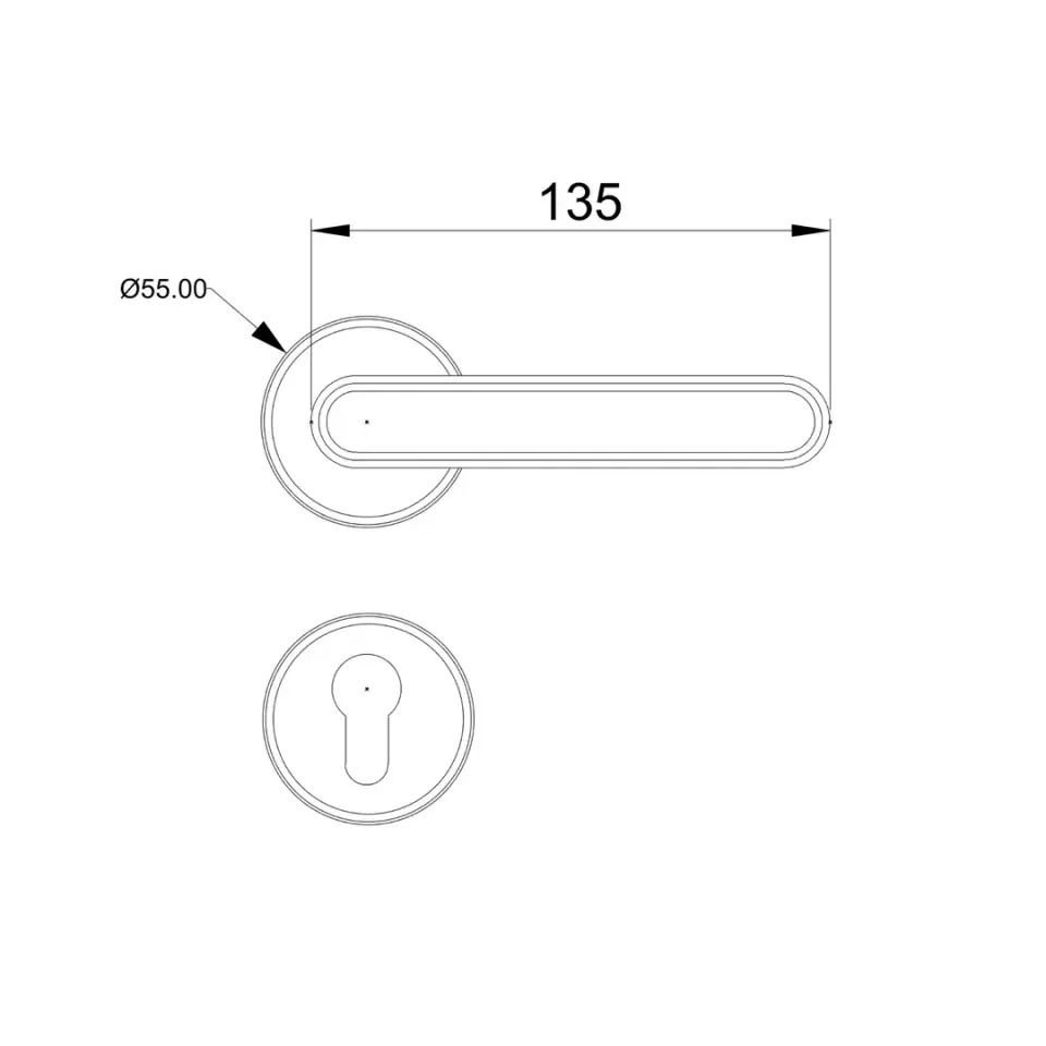 Wakra Rozetli Kapı Kolu Bronz