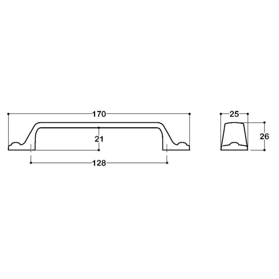 System 4582 Siyah Renk Klasik Kulp 128 mm (SY4582 0128 AL6)