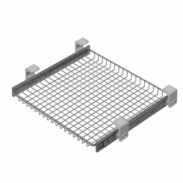 Teleskopik Raylı Çok Amaçlı Sepet (Küçük Boy) 400 mm Krom - 900 mm