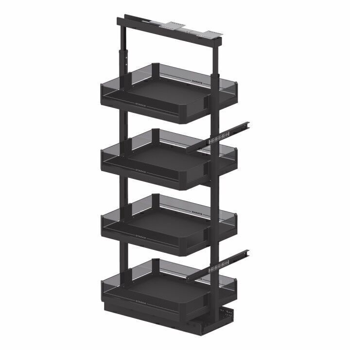 Premium Gizli Raylı Frenli Kiler 1850-2000 mm | 400 mm Kapak Uyumlu Antrasit