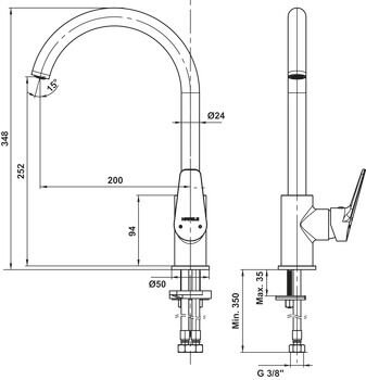 Eviye Bataryası, HÄFELE VOG, Spiralsiz, Tek Kumanda Kollu Parlak Krom