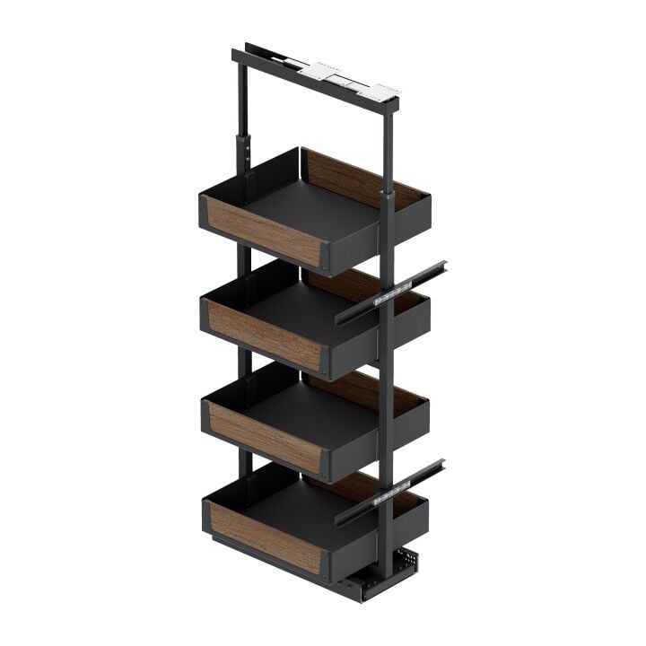 Starax Gizli Raylı Kiler 185-200 cm | 50 cm Kapak Uyumlu Unique Wood  - Antrasit