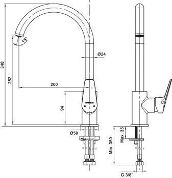 Eviye Bataryası, HÄFELE VOG, Spiralsiz, Tek Kumanda Kollu Parlak Rose