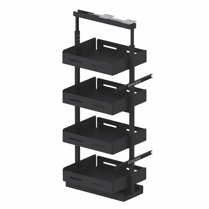 Starax Gizli Raylı Kiler 185-200 cm | 50 cm Kapak Uyumlu Unique Box - Antrasit