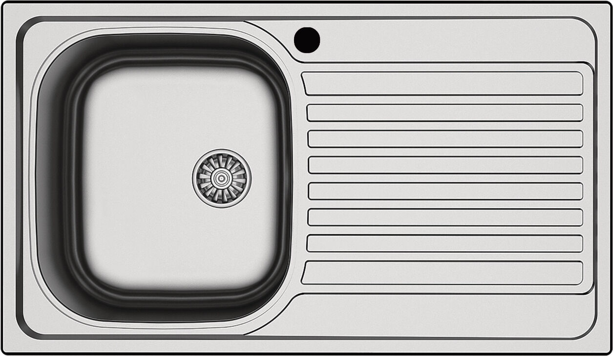 Eviye, HÄFELE CAPUA 04, Paslanmaz Çelik, 1 Gözlü, Sağ Damlalıklı, 860x500, Dekorlu