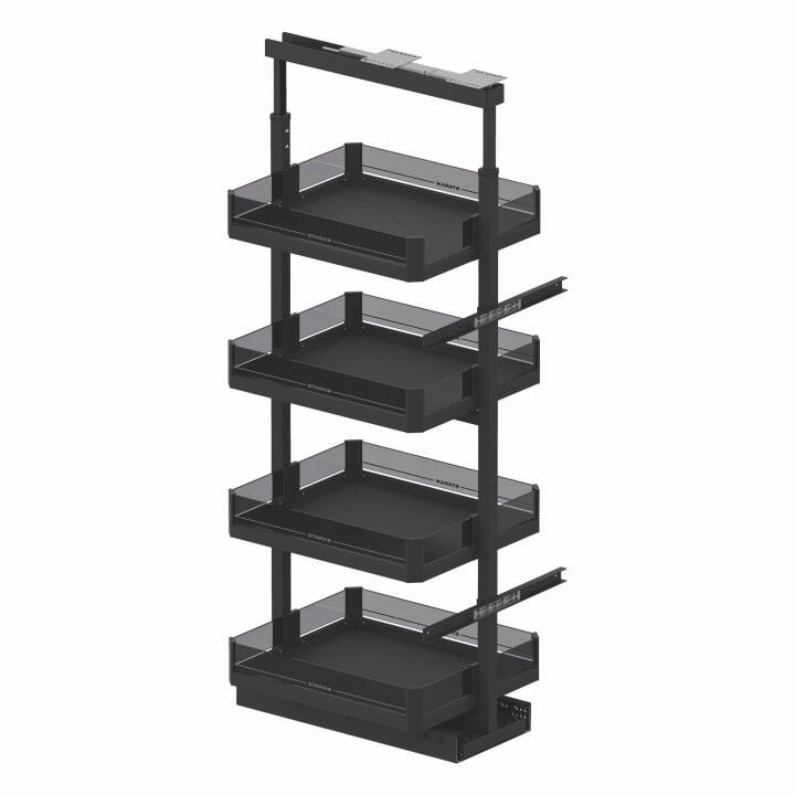 Starax Gizli Raylı Kiler 185-200 cm | 50 cm Kapak Uyumlu Premium - Antrasit