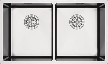 Eviye, HÄFELE NOVARA 07, Paslanmaz Çelik, 2 Gözlü, Damlalıksız, 740x440, Fırçalı