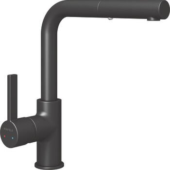 Eviye Bataryası, HÄFELE GRANADA PULL, Spiralli, Çift Fonksiyonlu El Duşu, Tek Kumanda Kollu Mat Siyah