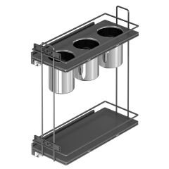 Gizli Raylı Ahşap Tablalı Kepçelik 420 mm Sol