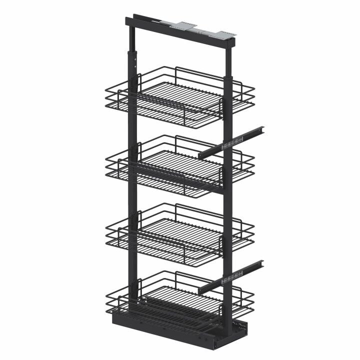 Starax Gizli Raylı Kiler 185-200 cm | 45 cm Kapak Uyumlu Tel - Antrasit